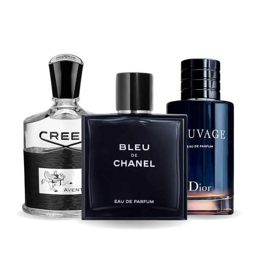 SET 3 PARFUMURI: CREED AVENTUS + BLEU DE CHANEL + DIOR SAUVAGE 100ML