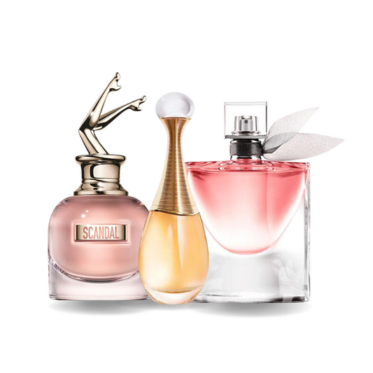 SET 3 PARFUMURI: SCANDAL + J'ADORE + LA VIE EST BELLE 100ML